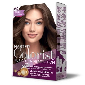 Фарба для волосся Master Colorist 6.0 Темно-русявий, 2x50 мл + 2x50 мл + 10 мл