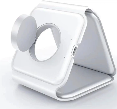 Складаний бездротовий зарядний пристрій 3 в 1 15 Вт MagSafe для iPhone, Apple Watch та AirPods White