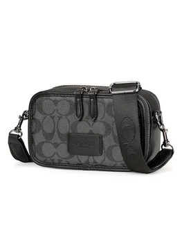 Сумка через плече чоловіча з натуральної шкіри з логотипом Coach Wyatt Crossbody In Signature Canvas Чорний