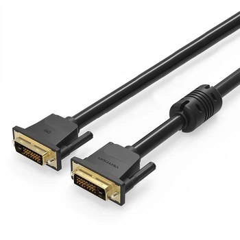 Кабель DVI на DVI Vention Dual Link Cable (1.5м, 24+1,2k 60Hz). Black