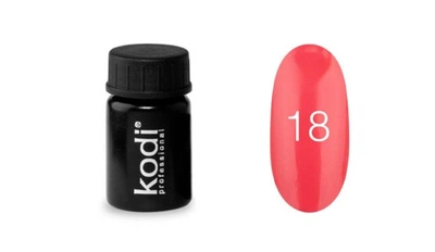 Цветная гель краска для дизайна ногтей Kodi Professional №18 коралловый, 4мл (старый дизайн)