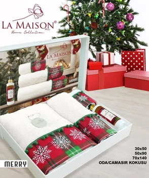 Подарочный набор полотенец La Maison, 3 шт. с ароматом Merry