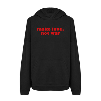 Худі жіночий з принтом ТiШОТКА Make love, not war XXL Чорний (1013696487)