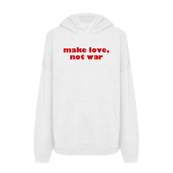 Худі чоловічий з принтом ТiШОТКА Make love, not war XXL Білий (1013696487)