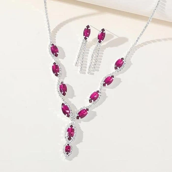 Весільний ювелірний набір із кристалами Бузковий