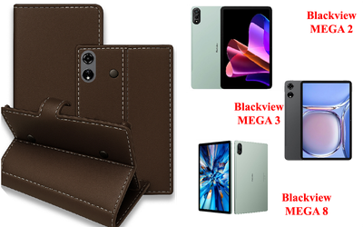 Книга-трансформер Armor для планшета Blackview MEGA 2, MEGA 3, MEGA 8, цвет Braun