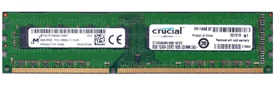 Оперативна пам'ять для ПК Crucial DDR3 8GB 1600MHz UDIMM 1GX64 PC3-12800U (CT102464BA160B.16FED)
