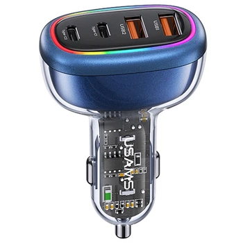 АЗУ Usams US-CC169 C34 PD30W+QC3.0 AACC 120W with Colorful Light Blue