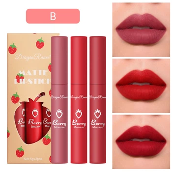 Тинт помада матовая для губ Dragon Ranee Matte lipstick набор 3 шт B