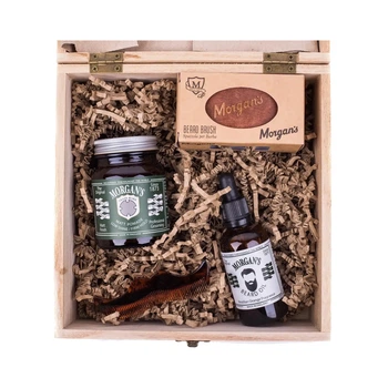 Подарочный набор для ухода за бородой и волосами Morgan's Wooden Brazilian Orange Box