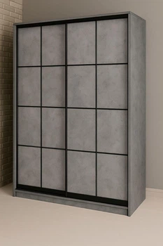 Шафа купе Mebel-Star дводверна комбі 8 90*240*60 Бетон