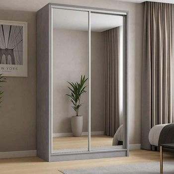 Шафа купе Mebel-Star дводверна дзеркало 130*240*60 Бетон