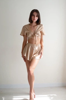 Піжама з шовку Perfect Female Бежевий XS (182PJ-18SS-bg)