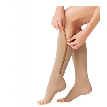 Компрессионные гольфы от варикоза Zip Sox гольфы на молнии с открытым носком Размер: S/M