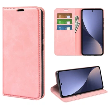 Чехол Taba Retro-Skin для Xiaomi Redmi 13 книжка с визитницей кожа PU розовый