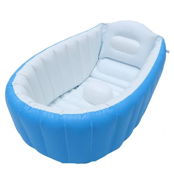 Надувная ванночка детская Intime Baby Bath Голубая