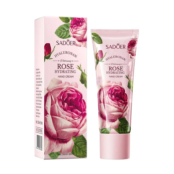 Крем для рук Sadoer Rose Hydtating Hand Cream с гиалуроновой кислотой и розовой водой 30 мл+30 мл (6942017807880)
