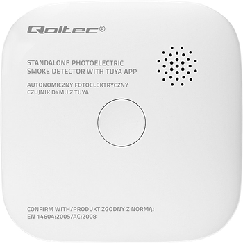 Датчик диму Qoltec з батареєю Tuya Wi-Fi 85 дБ LED (5901878525792)