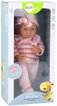 Пупс LEAN Toys у рожевому светрі в смужку 40 см (5905991009269) (955555912066345) - Уцінка