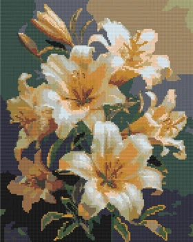 Алмазна мозаїка Яскраві лілії 40x50 см Орігамі (OD3303)