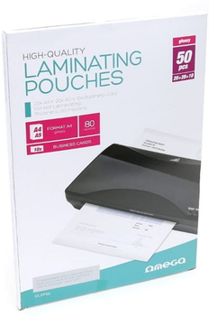 Folie błyszczące do laminowania Omega 80 mikronów A4 + A5 + Cards 50 szt. (OLPF50)