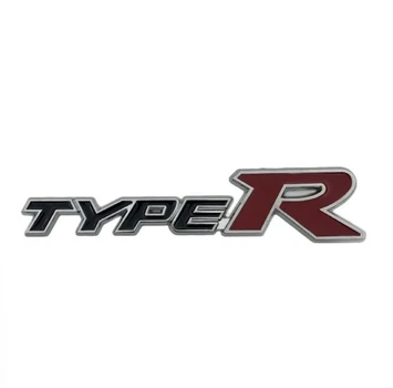 Емблема напис typeR для Honda чорна+червона 148х32мм метал (на скотчі)
