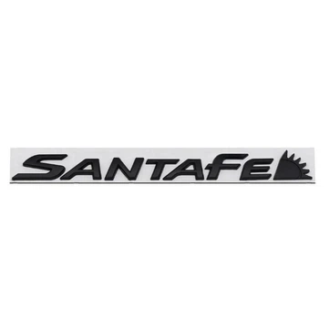 Эмблема надпись SantaFe для Hyundai черная 25х240мм металл (на скотче)
