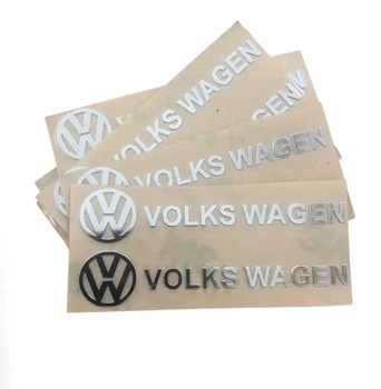 Наклейка с логотипом Volkswagen металл, на клейкой ленте 1шт (универсальная)