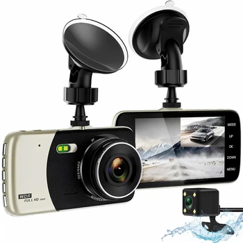 Видеорегистратор на 2 камеры GT800 (спереди+сзади) Дисплей 4.0 дюйма. HD