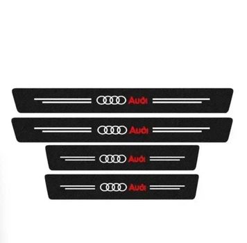 Защитные плёнки на пороги Audi самоклейка карбон 4шт (2шт - 60х7 см, 2шт - 40х7 см)