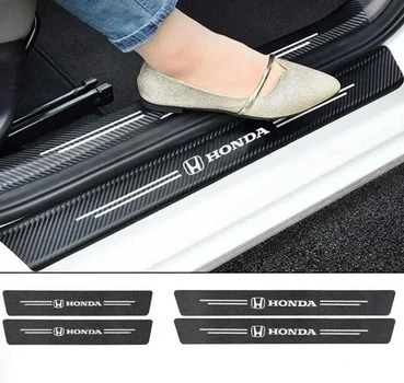 Защитные плёнки на пороги Honda карбон 4шт - 2х(60х7см) 2х(40х7см)
