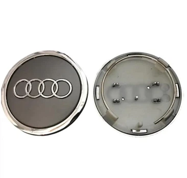 Колпак колеса Audi серый +хром d=69мм, посадочный d=60мм (колпачок, заглушка диска) 1шт