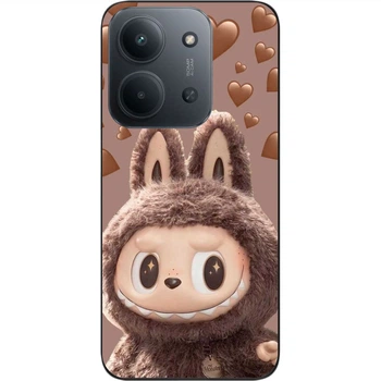 Силиконовый чехол SMTT для Xiaomi Redmi 15C с картинкой Labubu Шоколадное сердце