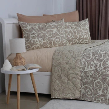 Евро покрывало 220*240 см хлопковое гипоаллергенное Beige and White ТЕП Бежевое (24760220240)