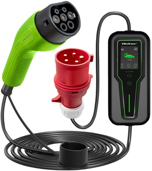 Mobilna ładowarka do samochodu elektrycznego Qoltec EV z regulacją 2 w 1 Type 2 11 kW 5 m (5901878524672)