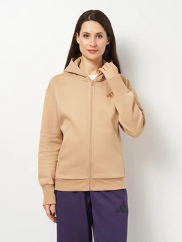 Толтсовка на молнии утепленная с капюшоном женская Adidas All Szn Fleece JV7290 XS Бежевая (4068808555418)
