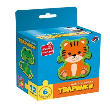 Дитячі магнітні пазли "Тварини" Vladi Toys, 6 картинок VT1733-04