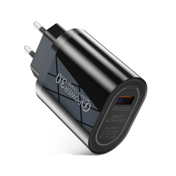 Сетевое зарядное устройство для телефона QC3.0 18W 1xUSB быстрая зарядка смартфона USLION UC6911 Black