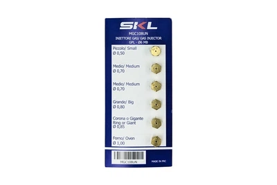 Комплект жиклерів для газової плити під балонний газ SKL Ø0,5–1,0 мм M6x0.75 (MGC108UN)