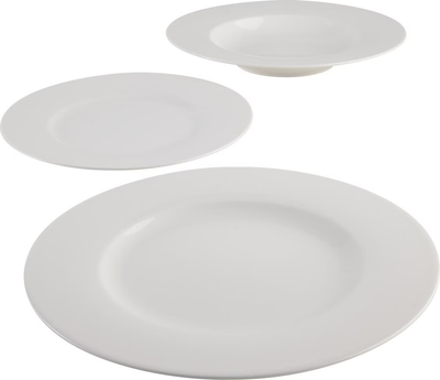 Набор столовых тарелок Villeroy & Boch Basic White из 3 предметов на 1 персону премиальный фарфор белый
