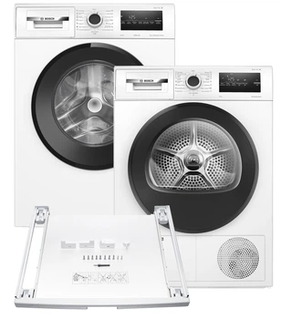 Пральна машина повногабаритна Bosch Serie 4 WAN28281UA + Сушильна машина Bosch WTH85206UA + Сполучна планка Bosch WTZ11400 (комплект)