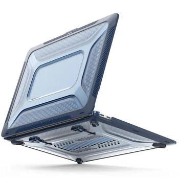 Противоударный чехол для MacBook Air 13.6" M2 M3 M4 A2681 A3113 A3240 (2022–2025) Mecha Shockproof Case blue синяя