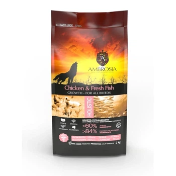 Беззерновой корм Ambrosia Grain free с курицей и свежей рыбой для щенков всех пород 2кг (5214000583820)