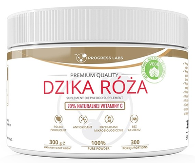 Suplement diety Progress Labs Dzika Roza 70% naturalnej witaminy C w proszku 300 g (5907709720244)