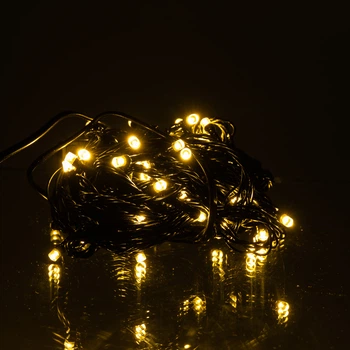 Новогодняя комнатная гирлянда нить 6 (м) 50 LED комнатная гирлянда на елку, окно черный провод Желтый