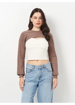 Топ Primark 2XS Коричневий 3645201