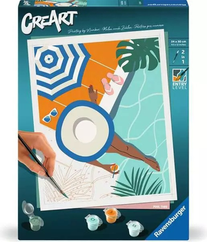 Malowanie po numerach Ravensburger CreArt Tryb wakacyjny - Relaks nad basenem 24 x 30 cm (4005556255238)