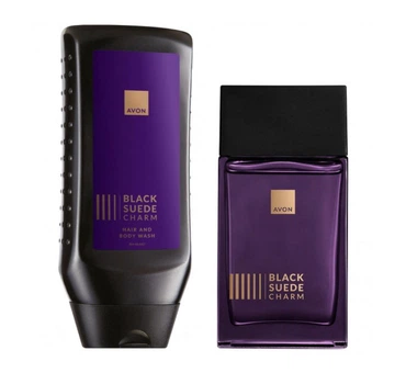 Мужской парфюмированный набор 2-в- 1 Avon Black Suede Charm: Туалетная вода Black Suede Charm 100 мл + Шампунь-гель Black Suede Charm 250 мл