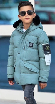 Детская зимняя куртка для мальчика STONE ISLAND 98-104 см зеленая