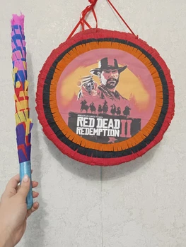 Піньята Ковбої Red Dead REDEMPTION -II, червоно-чорна, 38х38х10 + палиця